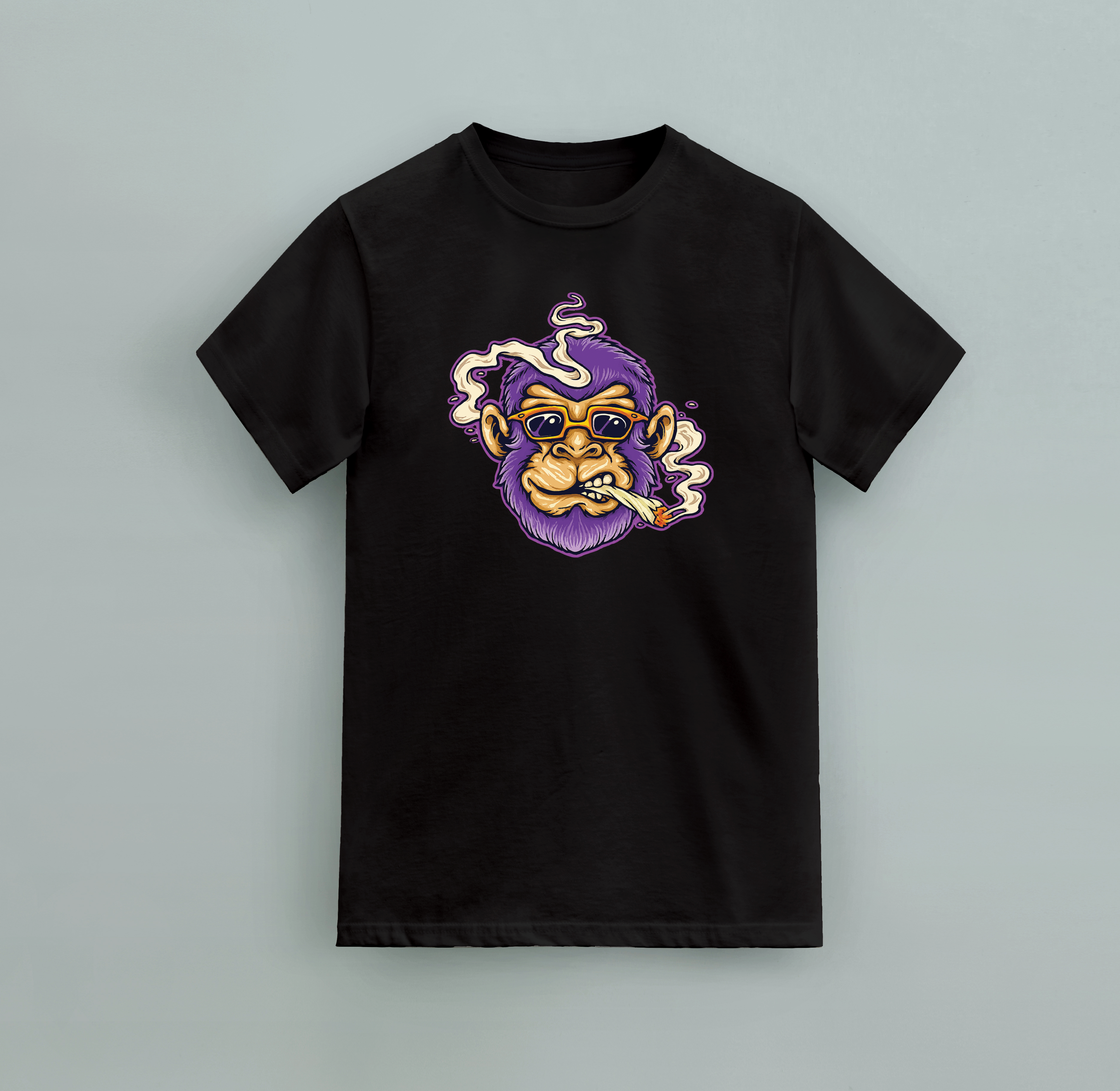FUNNY T-SHIRT SMOKE MONKEY