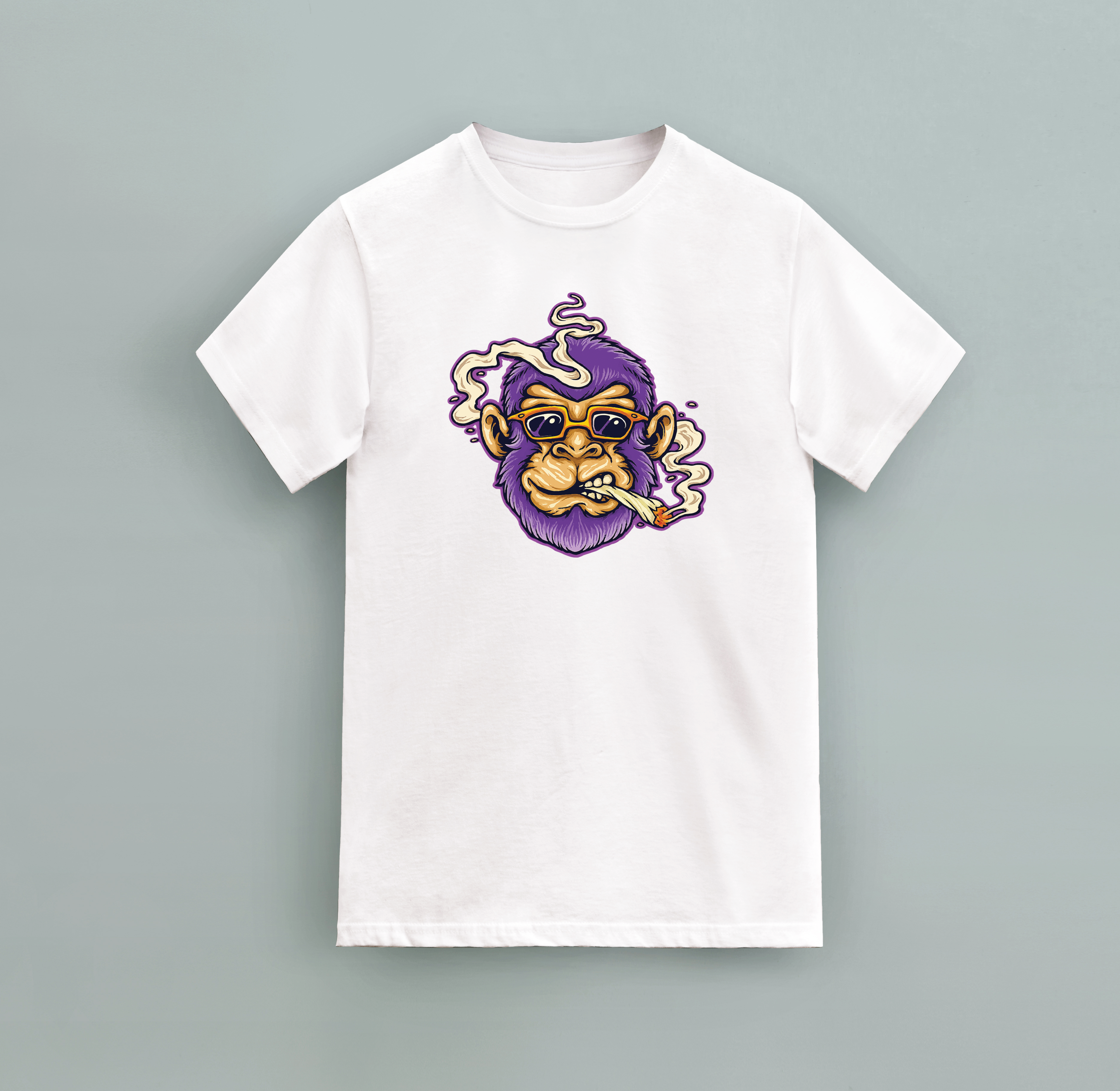 FUNNY T-SHIRT SMOKE MONKEY