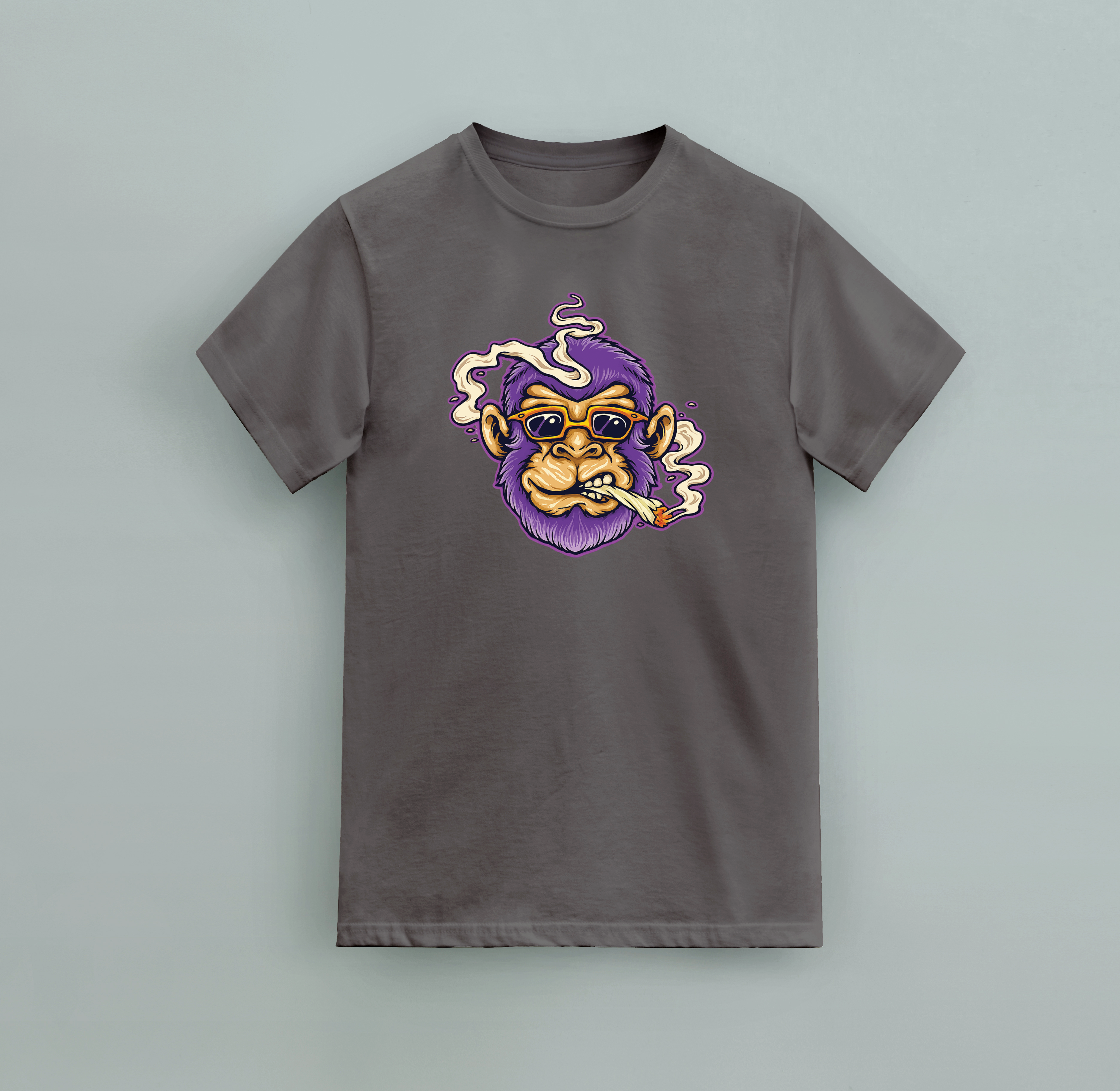 FUNNY T-SHIRT SMOKE MONKEY