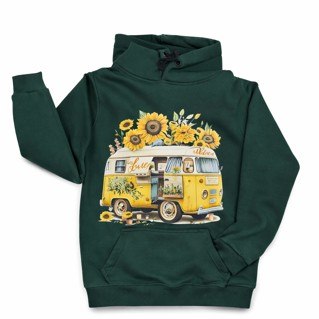 100% cutton kids hoodie ( Dark Green )