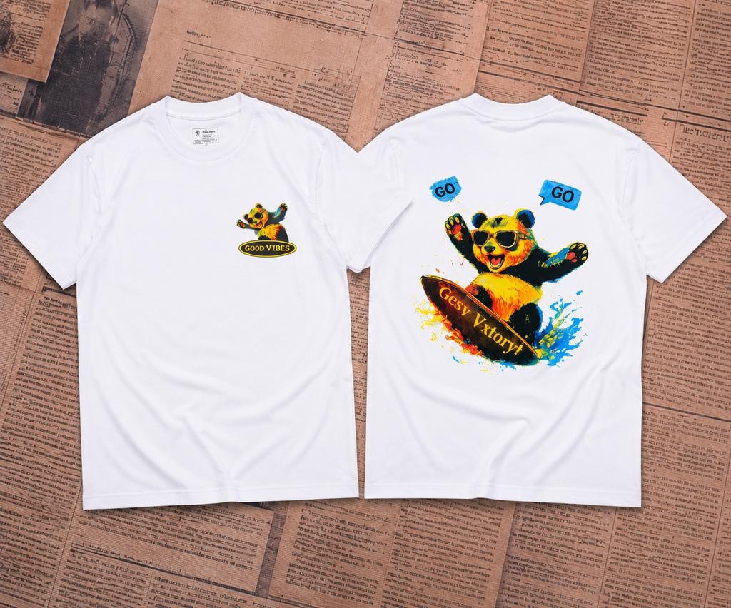 Panda Wave (oversize) T-shirt – 100% Cotton