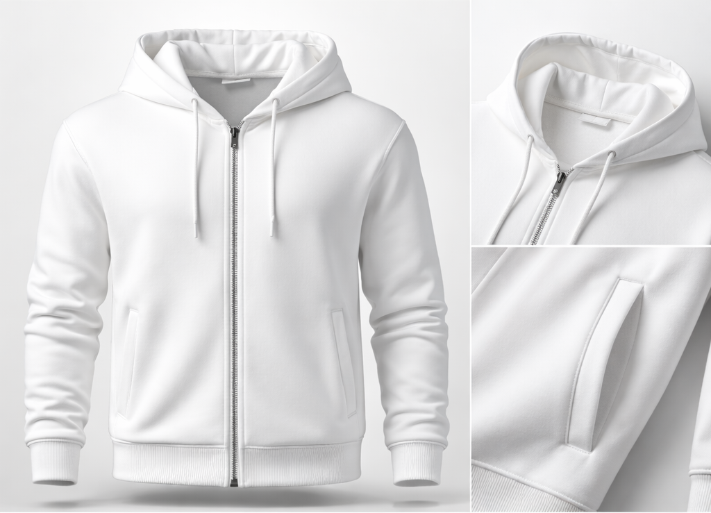 Milton Hoodie with Zipper 100% Cotton.