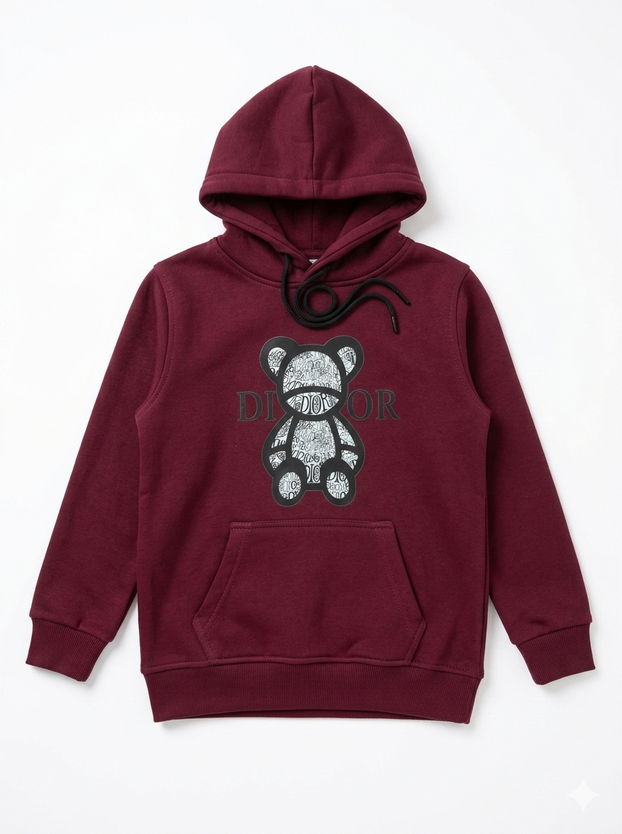 100% cutton kids hoodie (Burgundy)