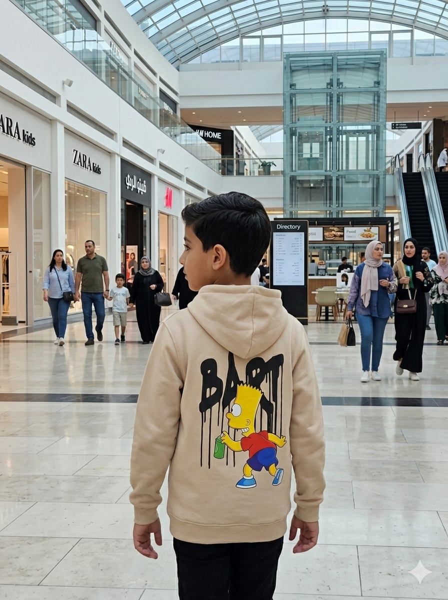 100% cutton kids hoodie (Beige)