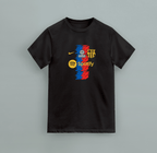 BARCELONA Regular T-shirt in black cotton with short sleeves and colorful Barcelona, Nike, and Spotify graphic