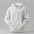 Hoodie in white premium cotton with a plain design, regular fit, drawstring hood, and front kangaroo pocket, Burgundy Stylish