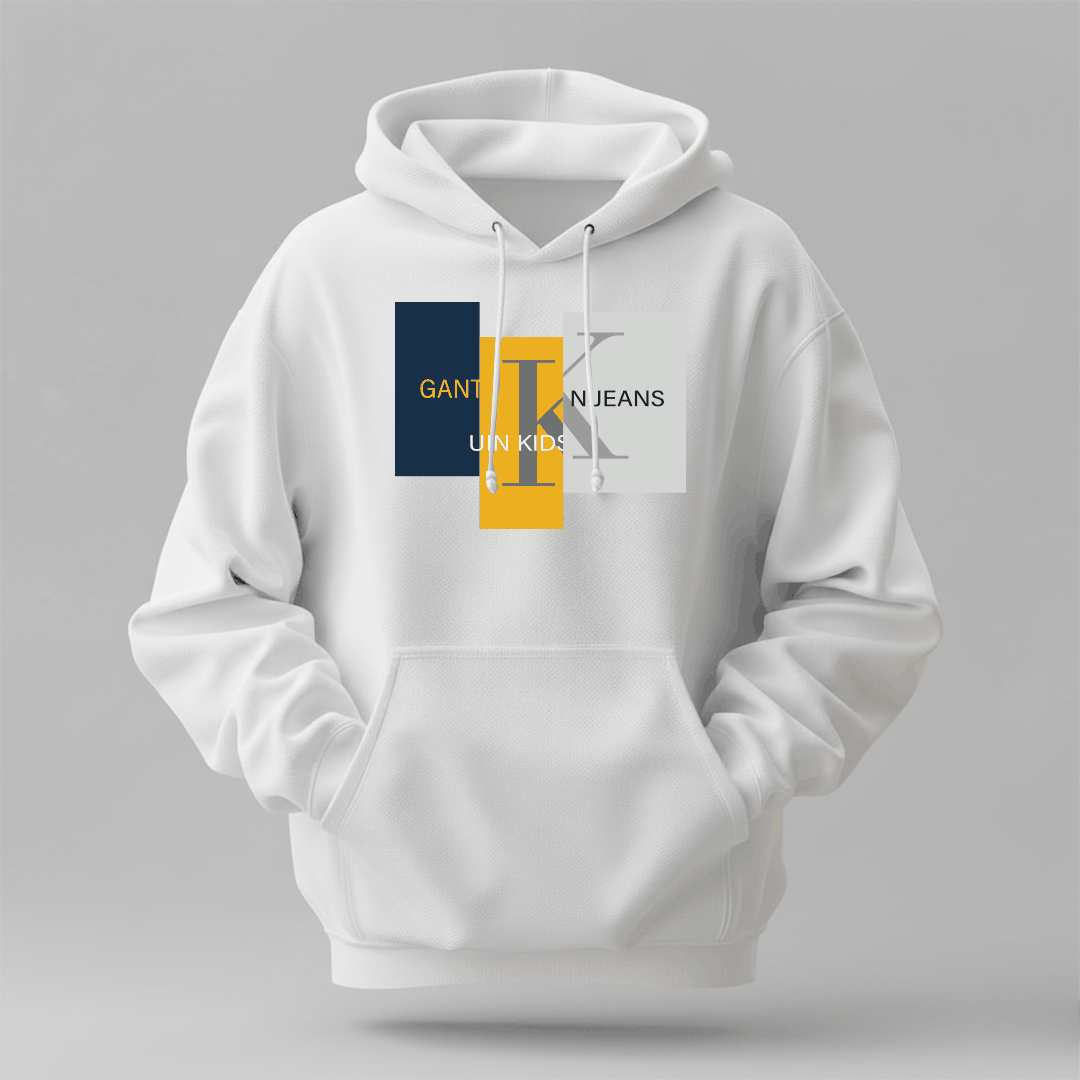 calvin klein hoodie women's white cotton pullover with drawstring hood, kangaroo pocket, and chest logo