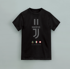 Juventus DNA Graphic black cotton short sleeve t-shirt with monochrome Juventus logo and crest details